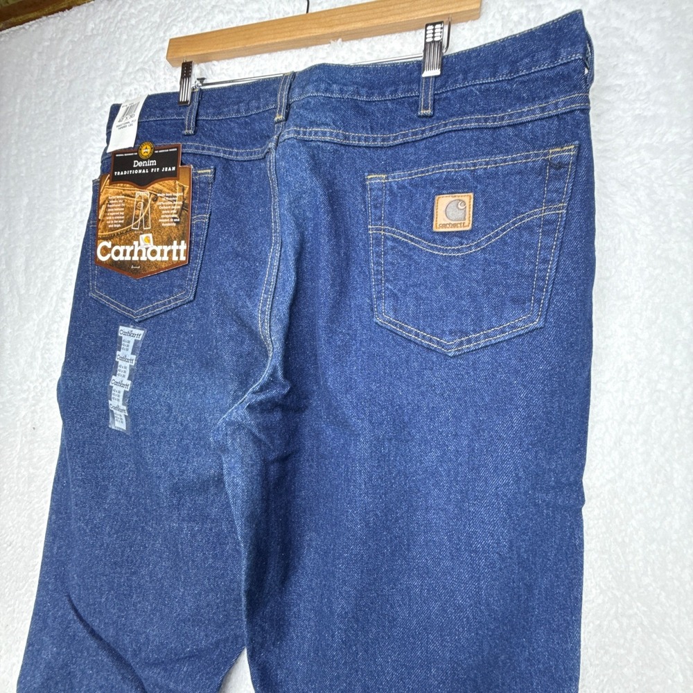 Carhartt Mens Traditional Fit Tapered Leg Denim Jeans 42x30 Blue B18 PRW NOS NWT - Picture 8 of 10
